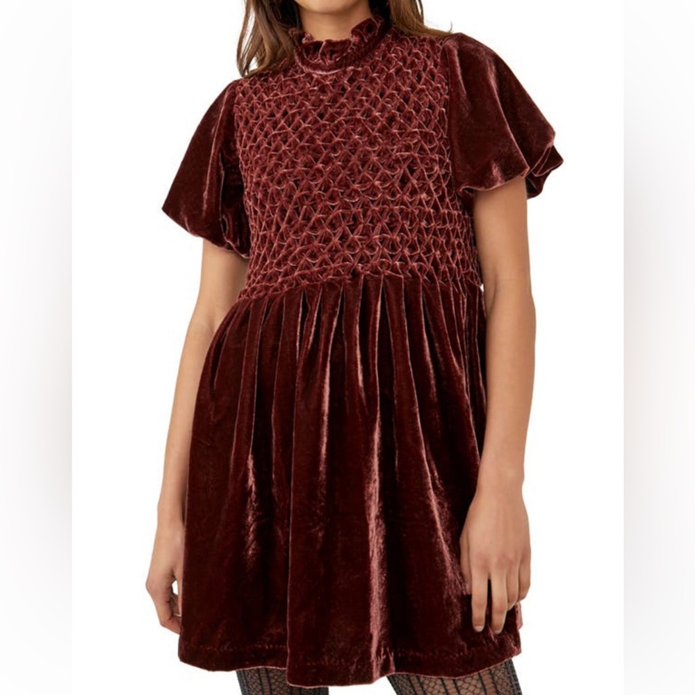NWT free people velvet dress open back